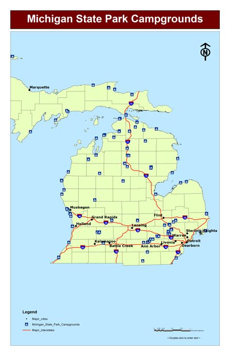 Michigan State Park Camping Map