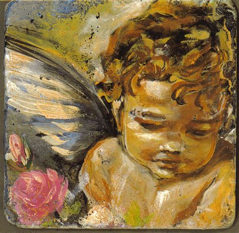 Cherub Painting - Cherub Fine Art Print Dream Painting, Black Art ...