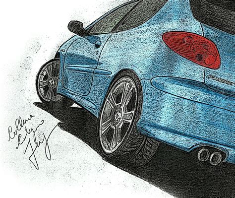 Sketchcar Peugeot 206 Peugeot206 Blue Blu Bluecar Drawing