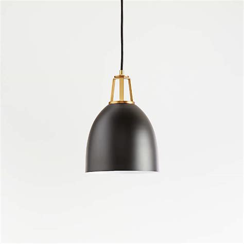 Maddox Black Dome Large Pendant Light With Black Socket Reviews Crate And Barrel