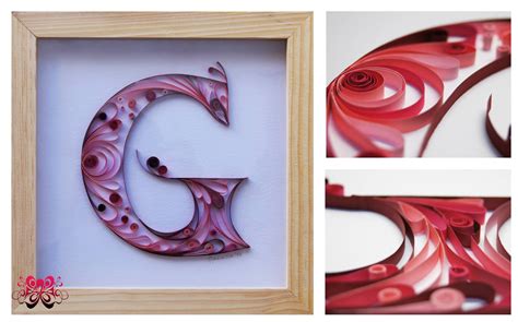 Cuadro Letra G Quilling Lettering Frame