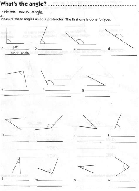 Worksheet In Kinds Of Angles