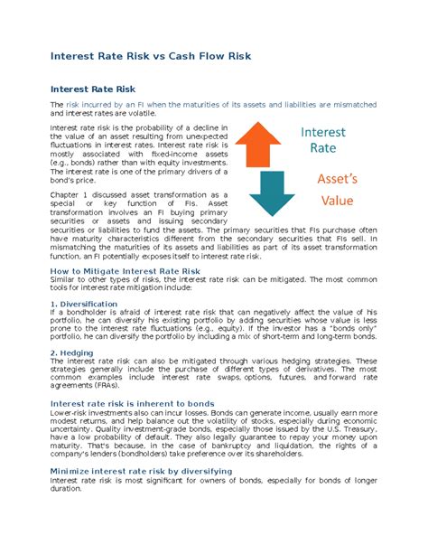 Interest Rate Risk Vs Cash Flow Risk And Stock Market Interest Rate Risk Vs Cash Flow Risk