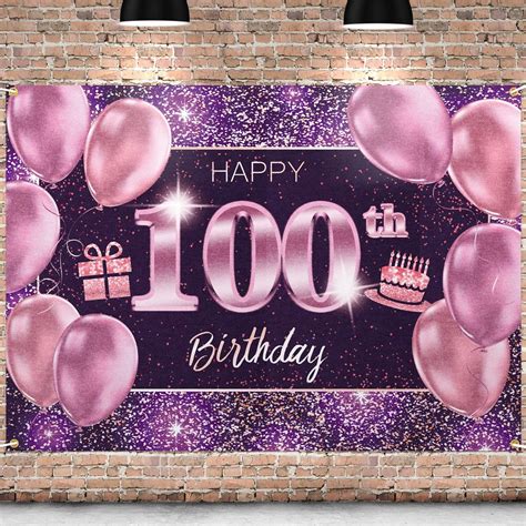 Amazon PAKBOOM Happy 100th Birthday Banner Backdrop 100 Birthday