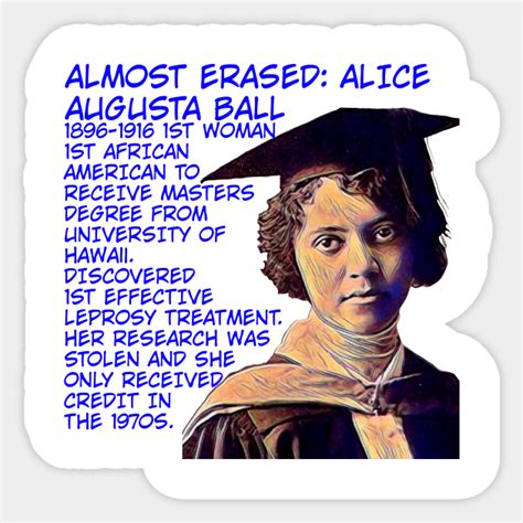 Almost Erased Alice Augusta Ball Female Scientists Sticker Teepublic