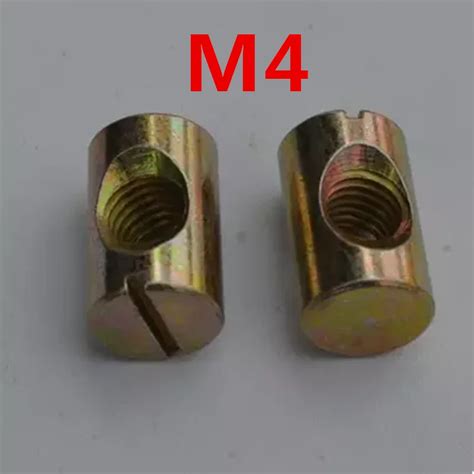 50pcs M4 Barrel Bolts Cross Dowel Slotted Furniture Nut Fittings For