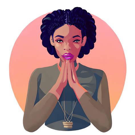 Beautiful African American Woman Praying Creative Fabrica