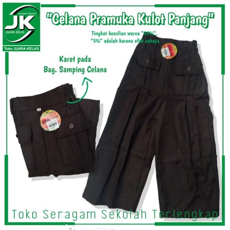 Jual Celana Kulot Panjang Seragam Pramuka Putri Bahan Rapilo