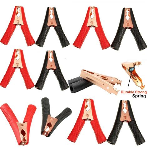 10 X Car Alligator Clips Crocodile Clip Battery Test Clamps 100A Red