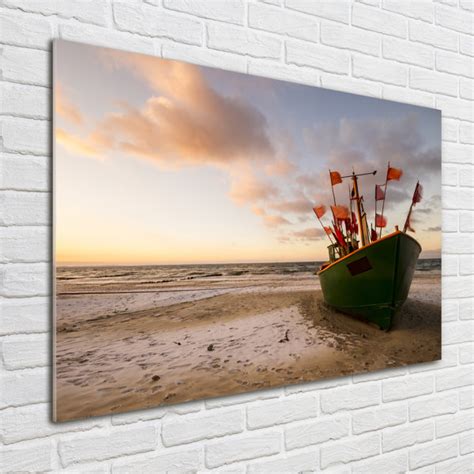 Longshore Tides Glasbild Fischerboot Strand Wayfair De