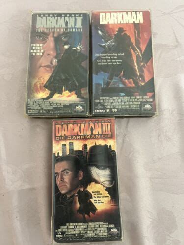 Darkman 1 2 3 Vhs Lot Horror Sci Fi Complete Trilogy Mca Set 90s Cult