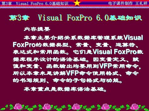 第3章 Visual Foxpro 6 0基础知识 Word文档在线阅读与下载 无忧文档