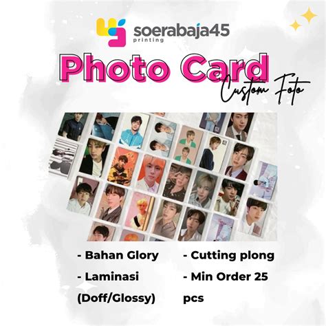 Jual Photocard Kpop Custom Photocard Custome 1 Sisi 2 Sisi