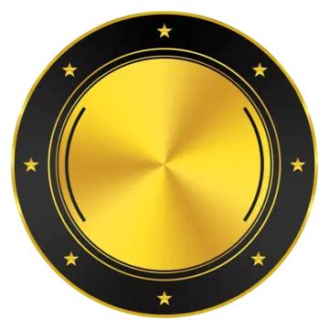 Blank Golden Medal Blank Gold Emty Golden Badge Png Transparent