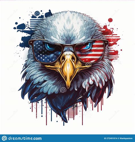 Stars Stripes And Eagle Eyes A Patriotic Photo Combo Isolated On