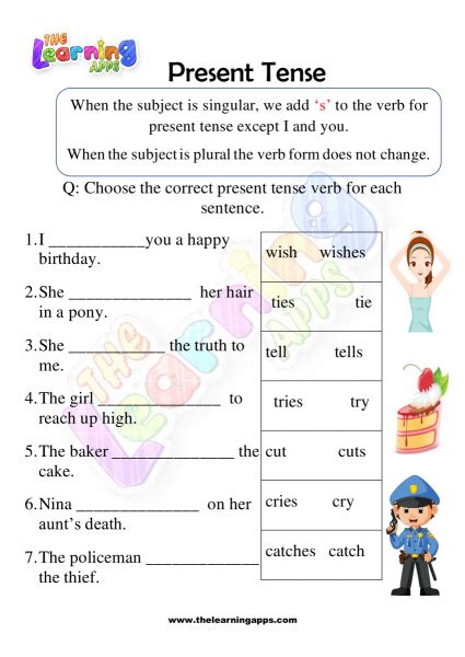 Free Printable Simple Present Tense Worksheet For Grade 1