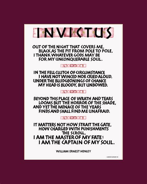 Invictus Poem 11x14 Invictus Print I Am The Master Of My Fate Inspirational Print Wall Art