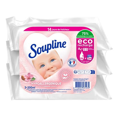 Soupline Recharge Adoucissant Liquide Concentr Diluer Au Lait D