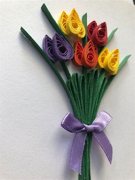 Birthday Handmade Card Quilled Flowers Happy Mothers Day Etsy Uk