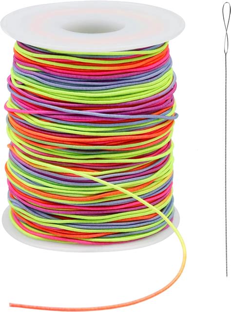 Fandamei 1mm Elastic String For Bracelets Elastic Bracelets Beading Cord Stretchy