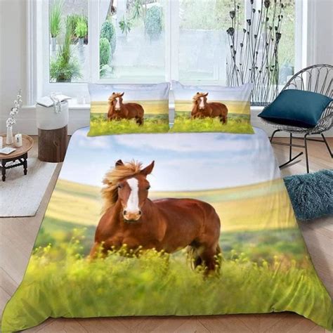 Housse De Couette Cheval X Cm Personne Pi Ces Ultra Doux D