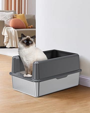 Amazon Woofigo Stainless Steel Cat Litter Box With Lid Xl Metal