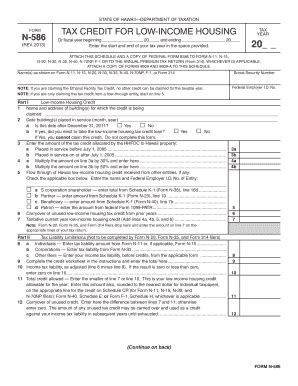 Fillable Online Form N Rev Tax Credit For Low Income Housing