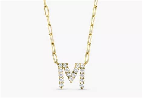 Colar Ouro Luxo Feminino Diamantes Brilhante Letra Cravada