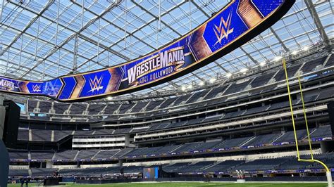 WWE Wrestlemania 39 Sneak Peak At Construction Stage SoFi Stadium YouTube