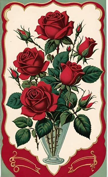 Vintage Red Roses Illustration Free Stock Photo Public Domain Pictures