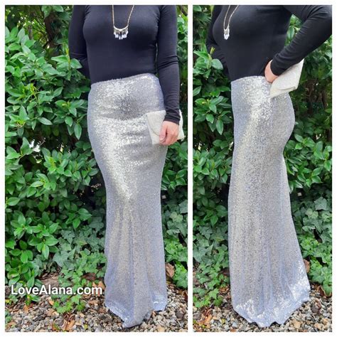 Light Silver Maxi Sequin Skirt Gorgeous High Quality Sequins In Petite