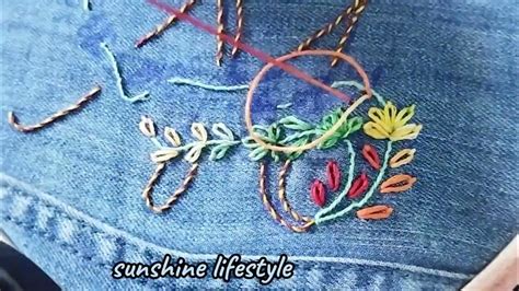 Letter M Beautiful Hand Embroiderylazy Daisy Stitchwhipped Back