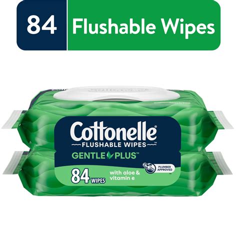 Cottonelle Gentle Plus Wet Disposable Adult Wipes 2 Flip Top Packs