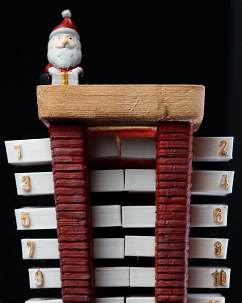 Santa Countdown Chimney Hand Painted Etsy