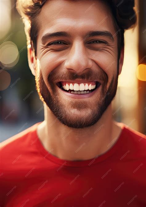 Premium AI Image | Portrait of happy men with perfect smile with nice ...