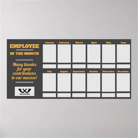 Custom Color Employee Of The Month Photo Display Poster Zazzle