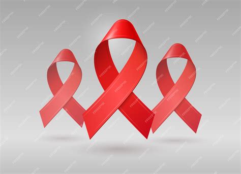 Fitas Vermelhas Realistas Para O Dia Mundial Da Aids Símbolo De