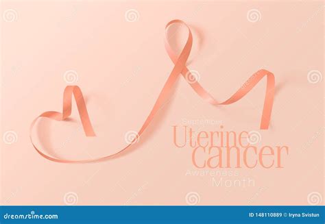 Uterine Cancer Awareness Calligraphy Poster Design Realistic Peach