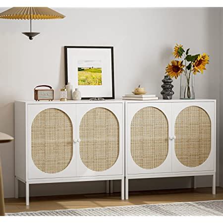 Amazon Awqm Rattan Sideboard Buffet Cabinet Set Of Storage