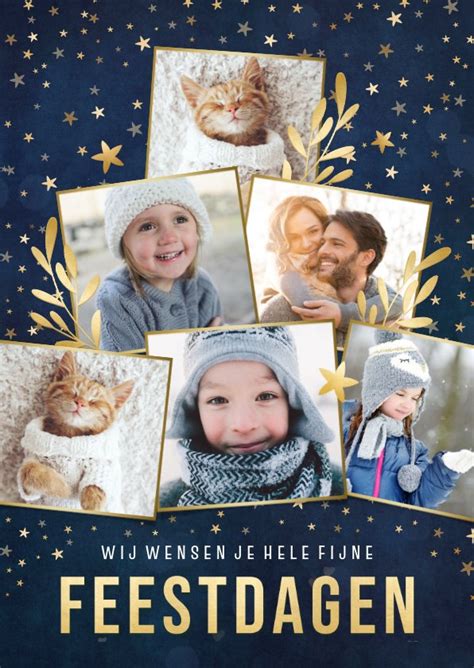 Hippe Kerstkaart Met Fotocollage In Kerstboom Kaartje Go