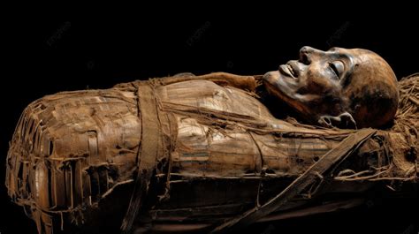 Dark Wooden Mummy Wrapped In Tissue Background Pictures Of Egyption