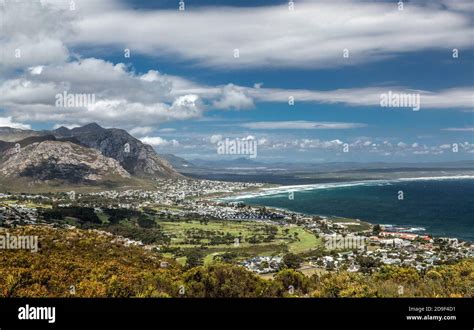 The City Of Hermanus In Southern Cape Province South Africa Seen From Cliffs Above The City