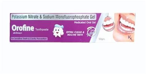 Medicated Toothpaste Potassium Nitrate Sodium Monofluorophosphate Gel