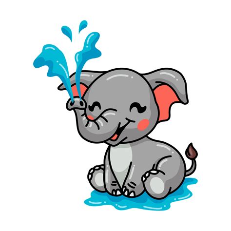 Cute baby elephant cartoon spraying water 9877036 Vector Art at Vecteezy