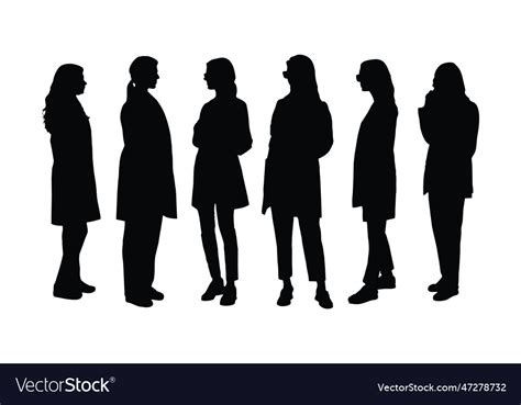 Female Doctors Wearing Aprons Silhouette Set Vector Image