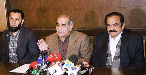 Federal Minister For Railways Khawaja Saad Rafique Along With Federal