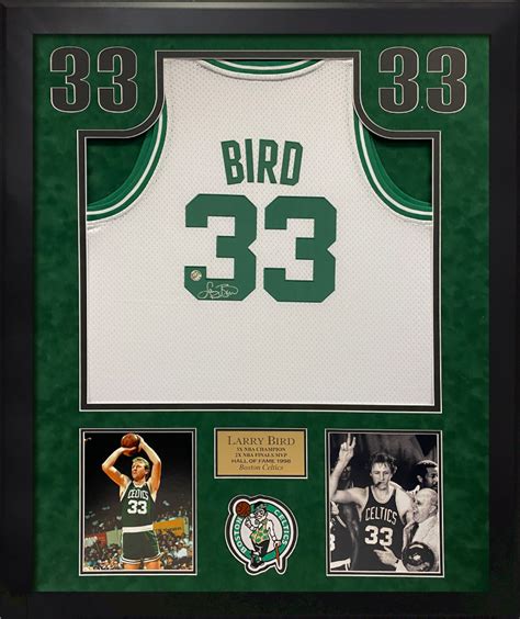 Larry Bird Autograph Jersey Boston Celtics White Framed 37x45 New