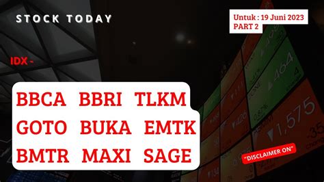 Analisa Saham Investzone Juni Bbca Bbri Tlkm Goto Buka Emtk