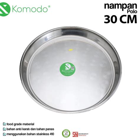 Jual Nampan Bulat Baki Bundar Wadah Saji Stainless Polo Cm Komodo