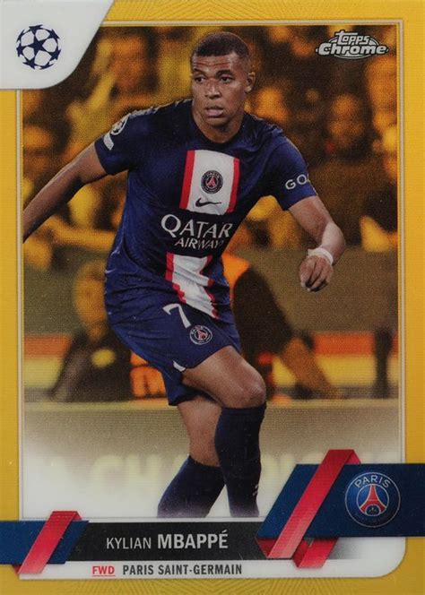 Kylian Mbappe 2022 Topps Chrome UEFA Club Competitions 100 Gold